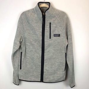 Full Zip Logo Label Men's Sweater Knit Jacket Sz M